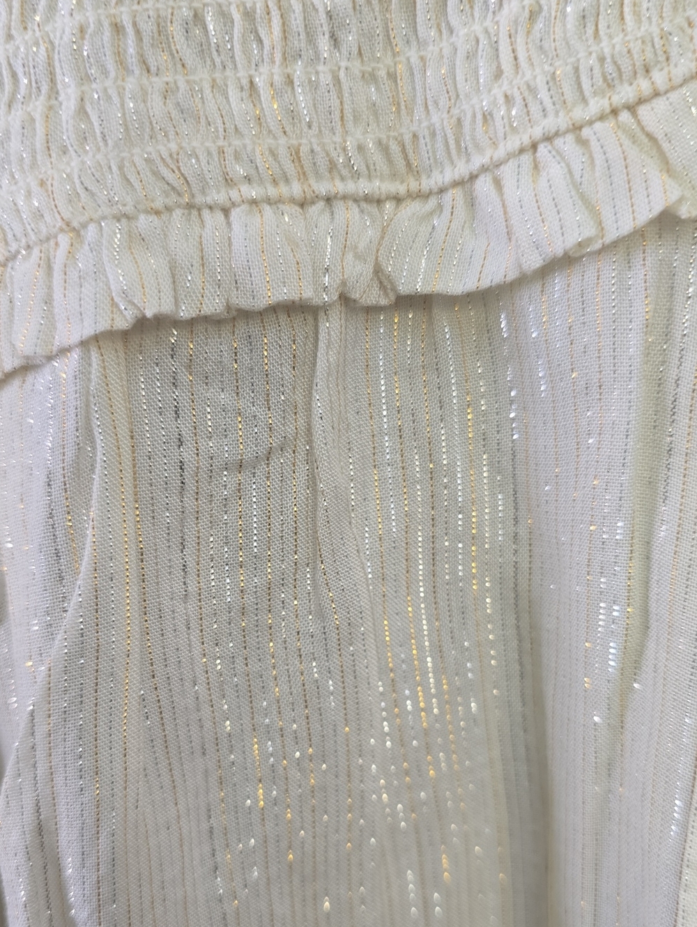 a.n.a Ivory Long-Sleeve Smocked Yoke Blouse, Size 2X - Picture 4 of 5